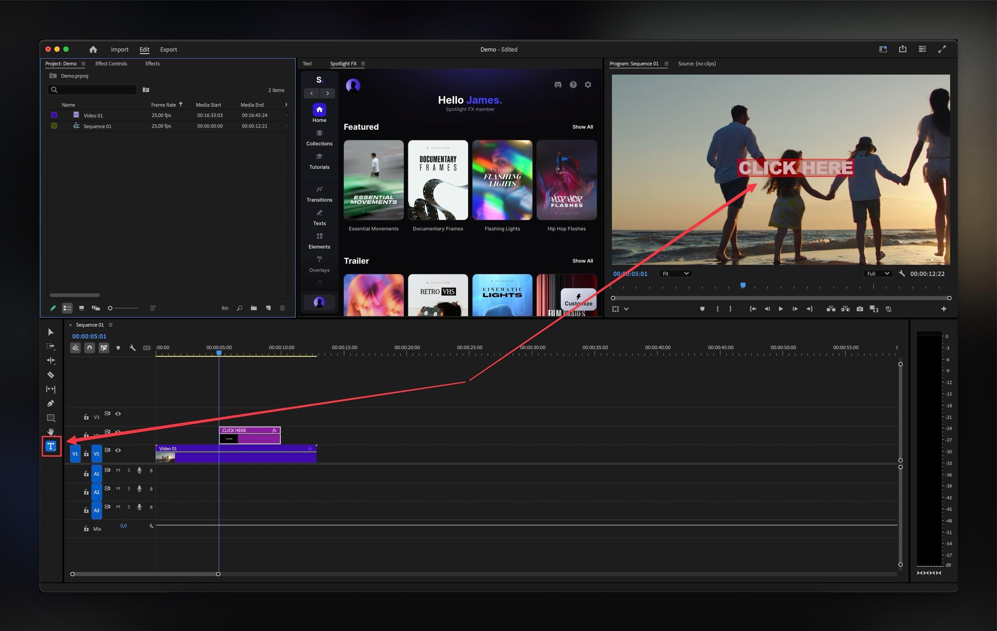 Adding Text in Premiere Pro 2025