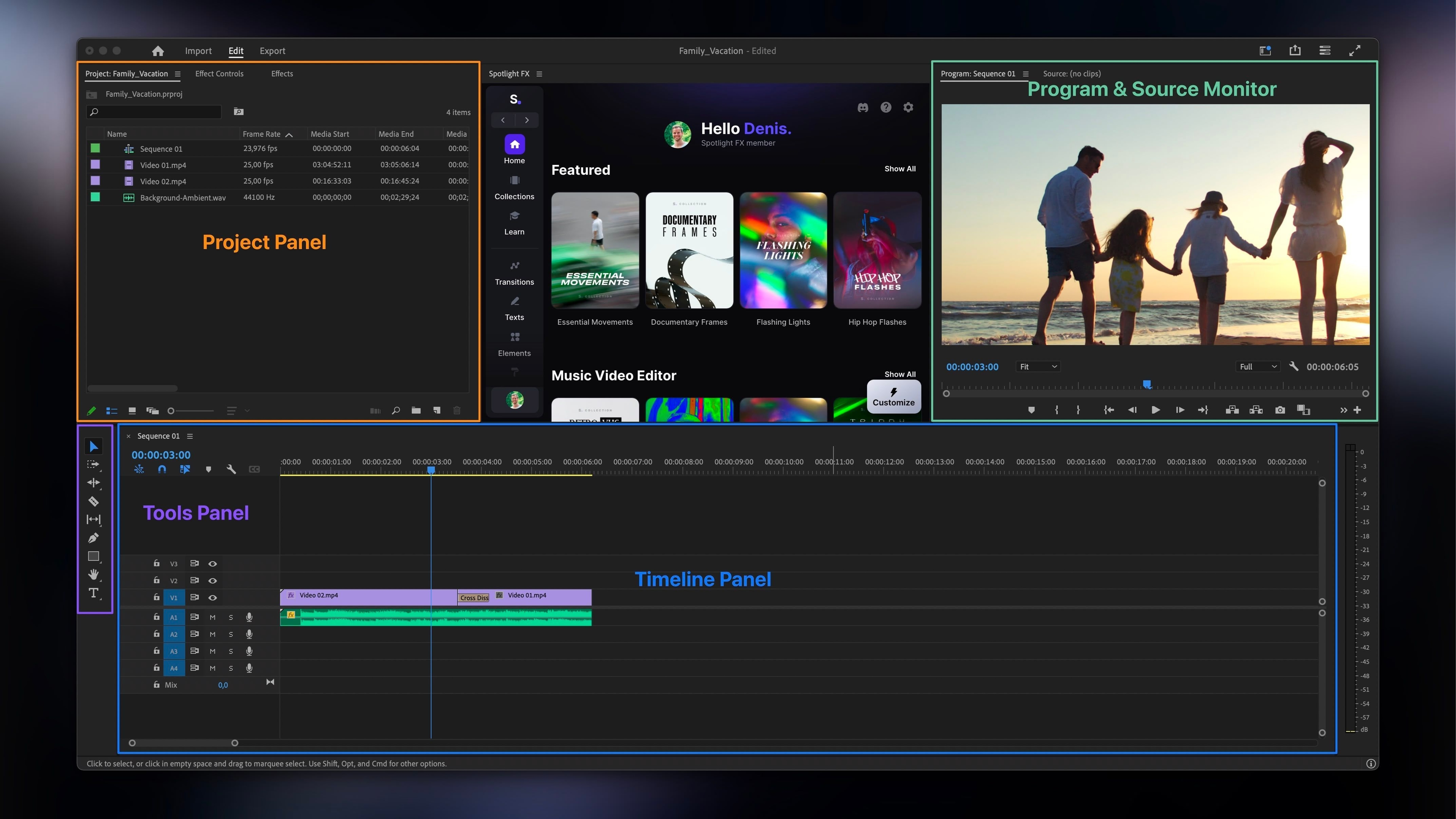 Adobe Premiere Pro 2025, User Interface