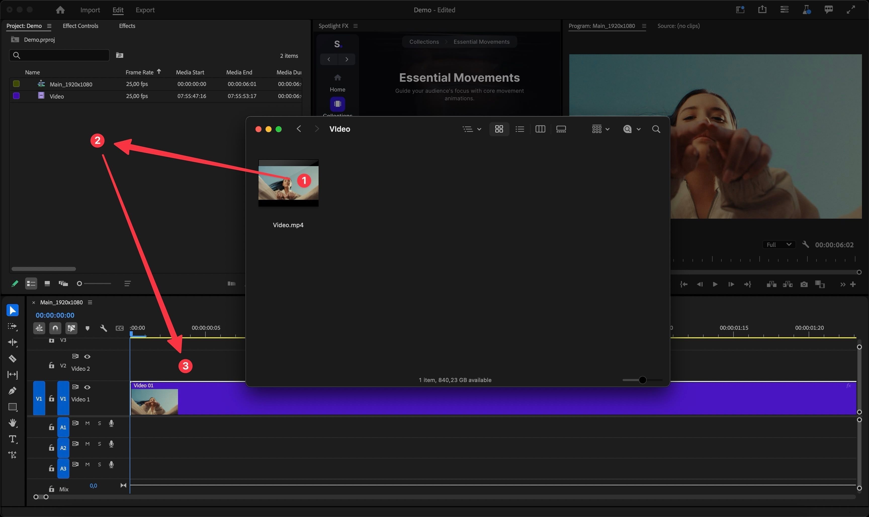 Importing File to Timeline in Premiere Pro