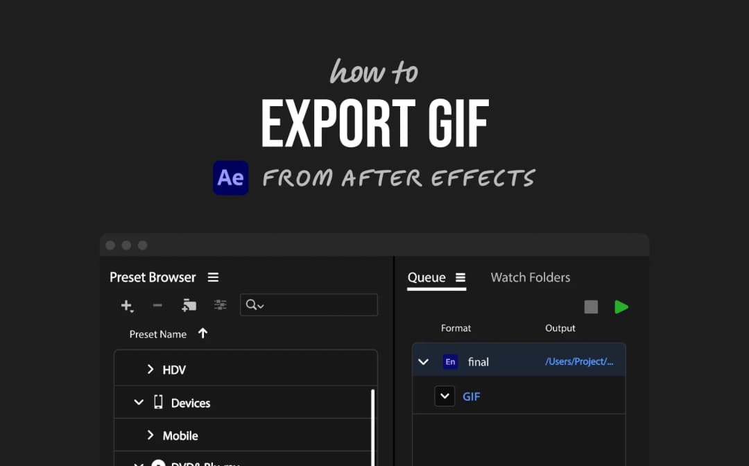 How to Export GIF from After Effects