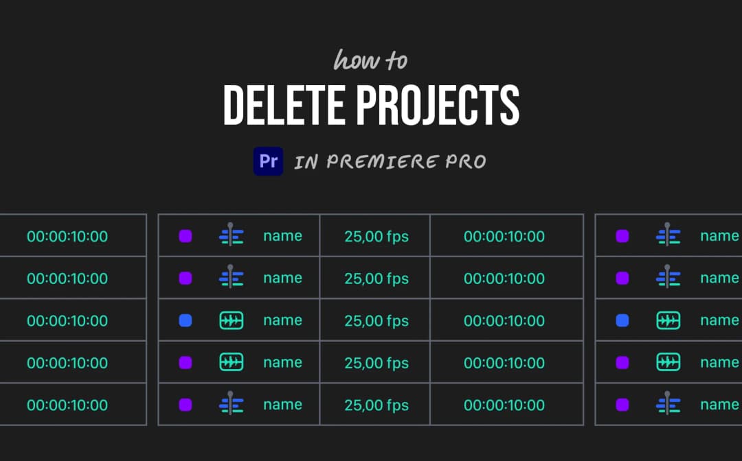 How to delete projects in premiere pro