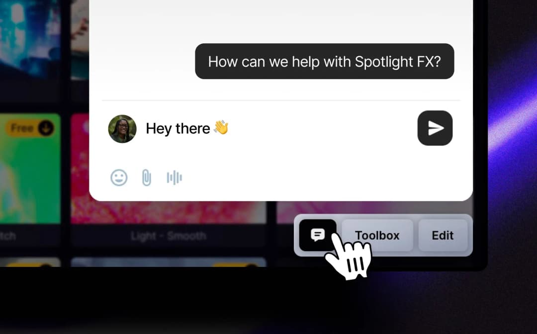 New chat bubble in Spotlight FX